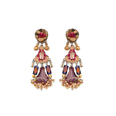 Ayala Bar - H2386  Plum Wine Set, Purple Earrings - Pranella