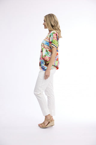 Orientique - Cotton Knit Digital Print Top - Garnier