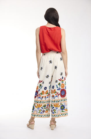 Orientique - Pellion Cotton Wide Leg Pants - White