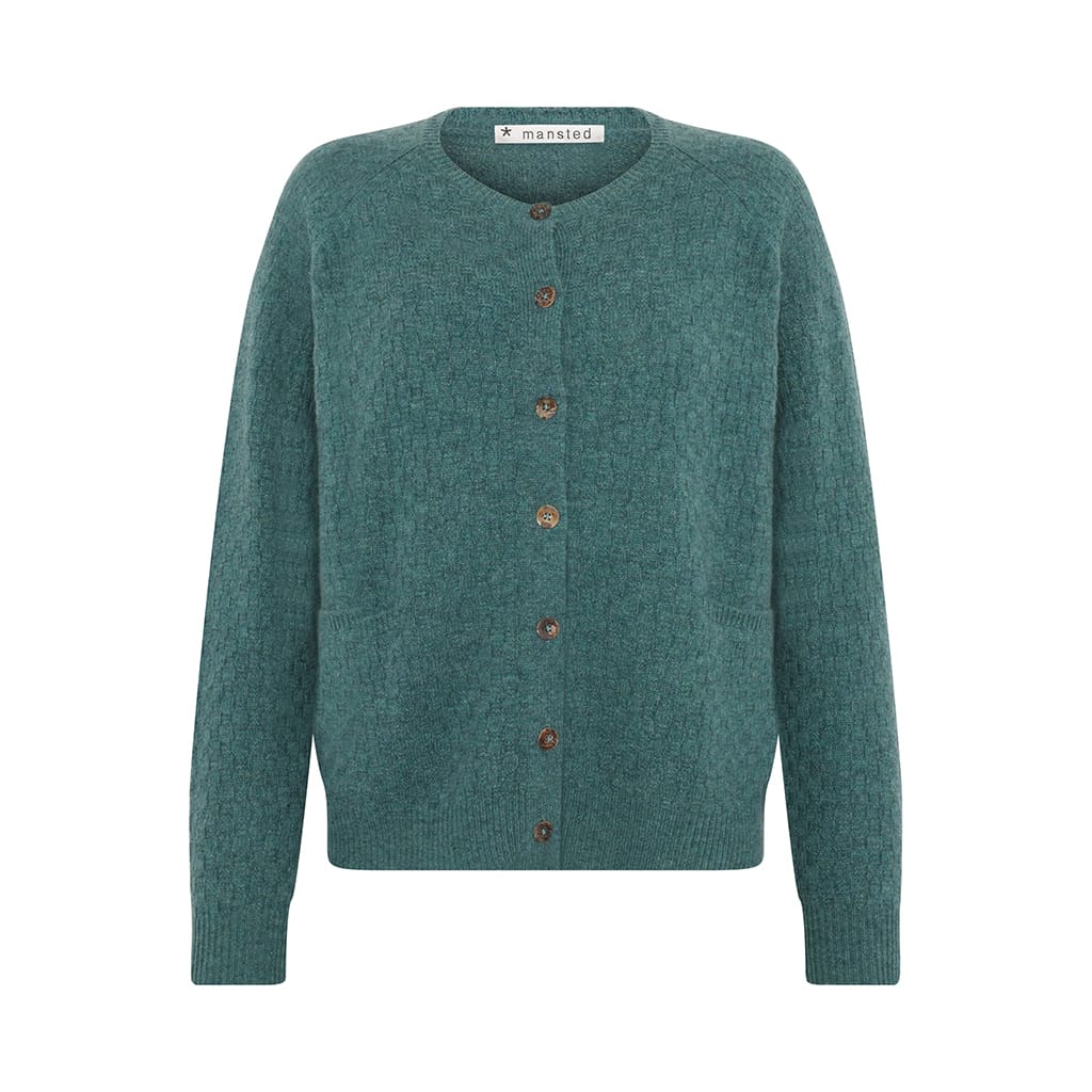 Mansted - Korrine - Lambswool Basketweave Cardigan - Sea
