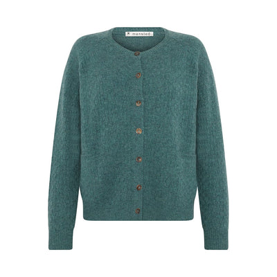 Mansted - Korrine - Lambswool Basketweave Cardigan - Sea