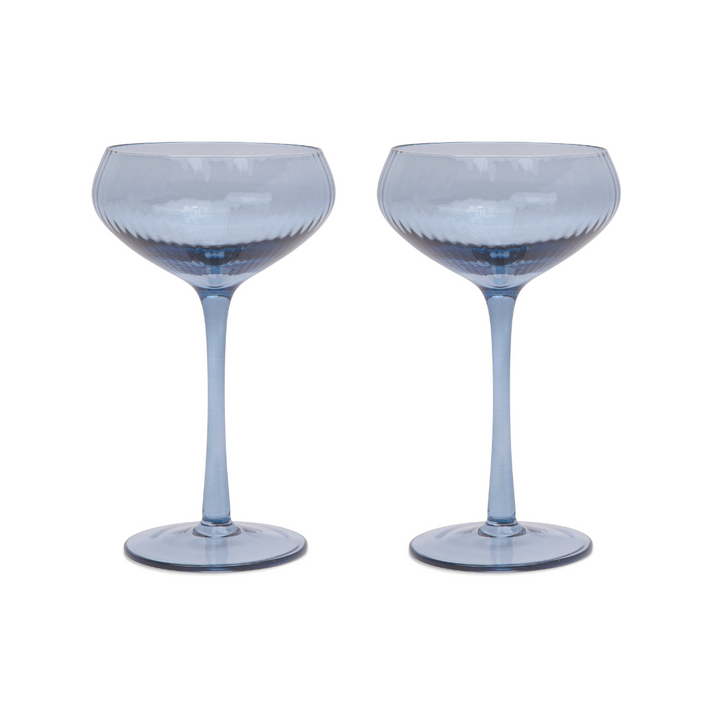 Here's How - The Lou Coupe Glass - Set of 2 Blue
