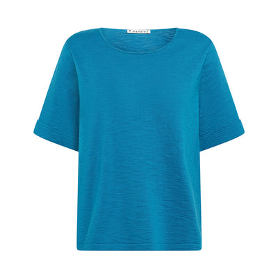 Mansted - Kat Organic Cotton Slub T Shirt - Turquoise
