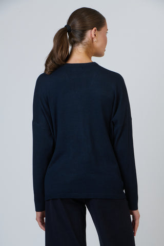 Namastai - V Neck Oversize Cardigan - Bleu