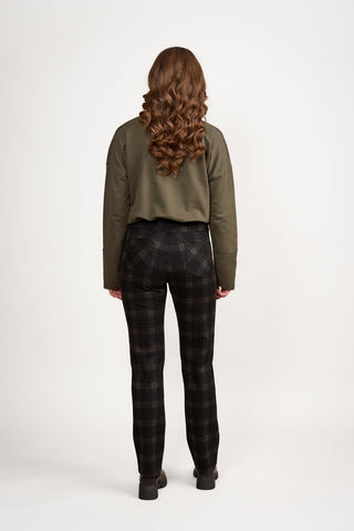 Vassalli - Slim Leg Full Length Printed Ponti Pant with Fly - Oak