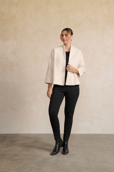 Holmes & Fallon - Womens Jacket - Boucle & Pockets - Cream