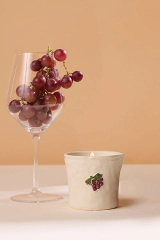 Paddywax - Bistro Embossed Ceramic Boxed Candle- Bordeaux Grape