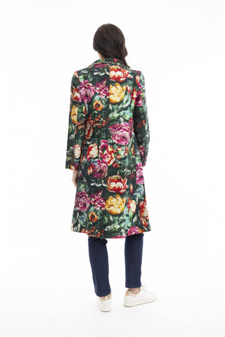 Orientique - Printed Long Jacket - Winter Rose