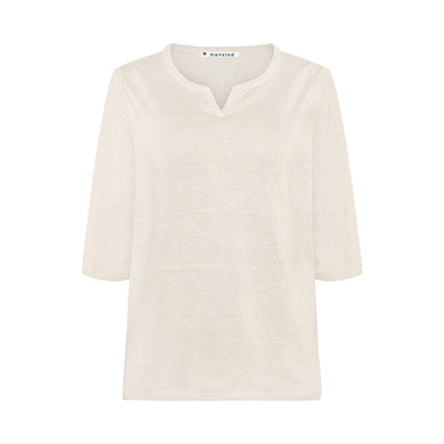 Mansted - Pia Linen/Hemp Notch Top – Light Oak