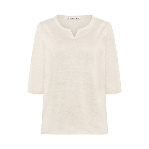 Mansted - Pia Linen/Hemp Notch Top – Light Oak