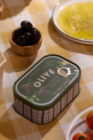 Paddywax - Bistro Olive Printed Tin Candle - Fig & Olive