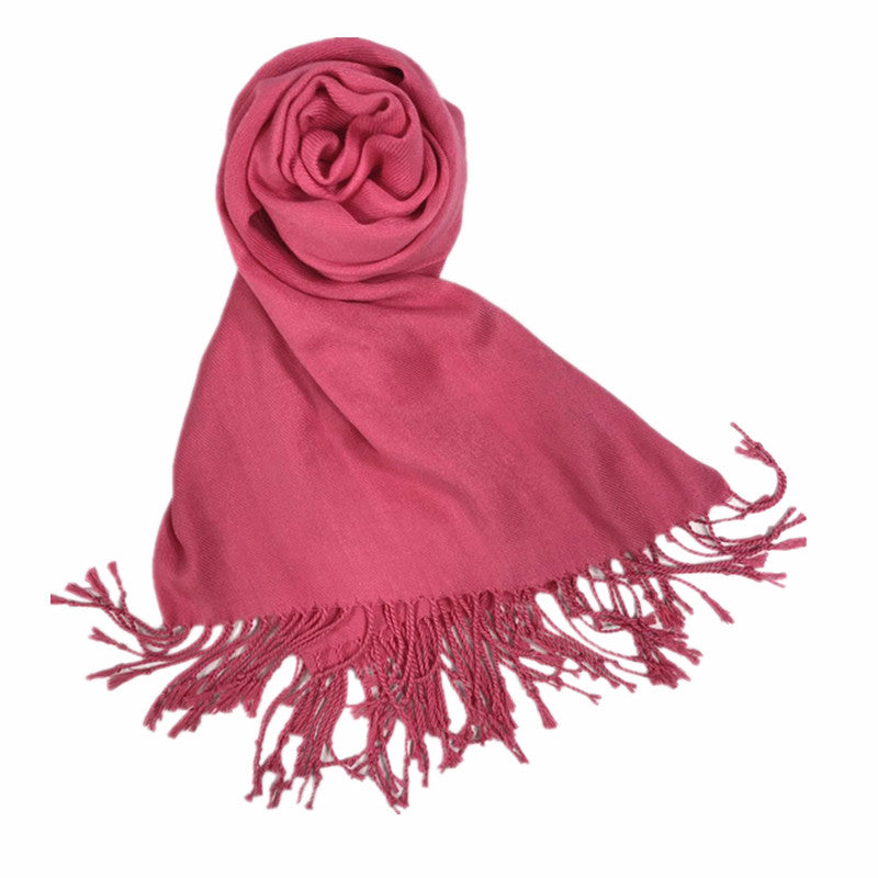 AUTN - Plain Pashmina Wrap - Dark Peach - 8407-39