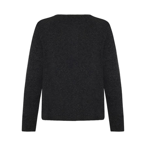 Mansted - Florence Lambswool Embroidered Cardigan - Dark Charcoal