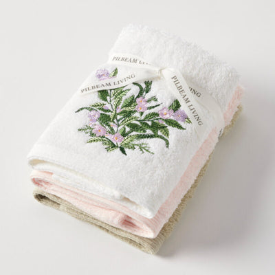 Pilbeam - Country Garden Face Washer Set of 3 (2plain)