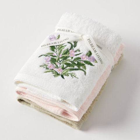 Pilbeam - Country Garden Face Washer Set of 3 (2plain)