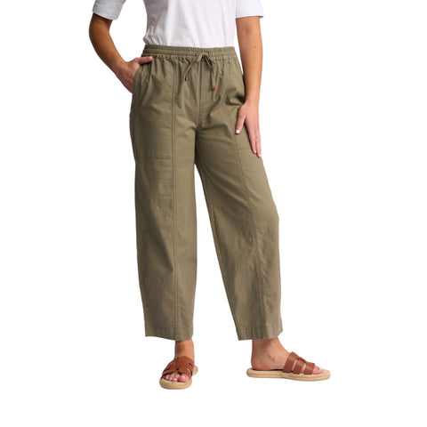 Vassalli - Dione Ankle Gazer Barrel Leg Pant - Army