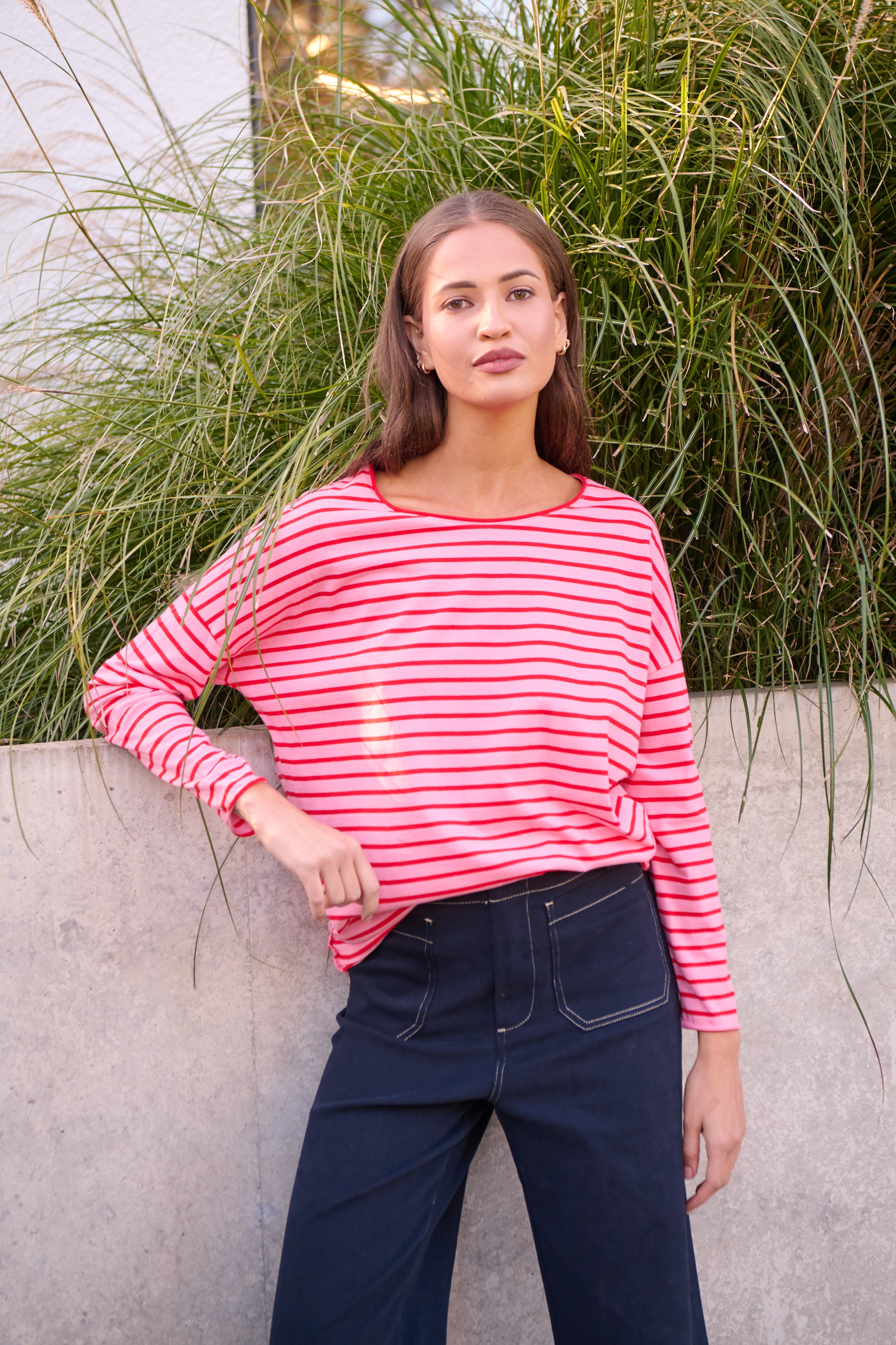 Namastai - Drop Shoulder Cotton Top - Swirly Pop