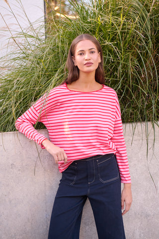 Namastai - Drop Shoulder Cotton Top - Swirly Pop