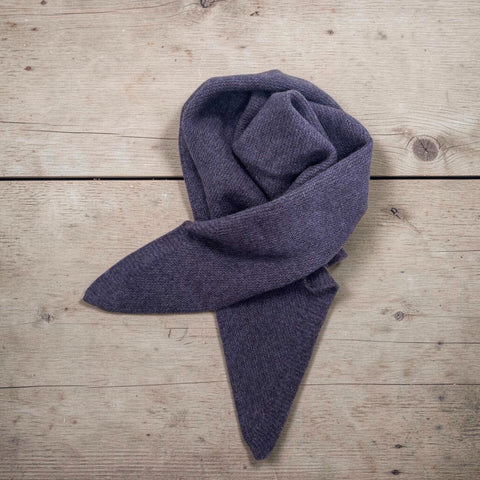 Mansted - Zouk Triangle Yak Wool Scarf - Plum