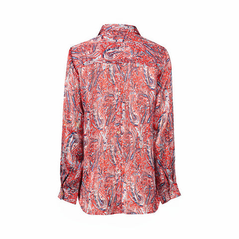 Vassalli - Long Sleeve Shirt with Button Placket Back - Blaze