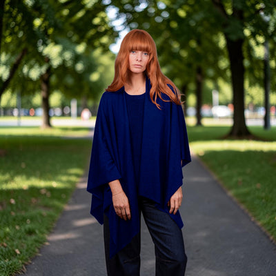 Bridge & Lord - Merino/Cashmere Wrap Topper- Cobalt Blue