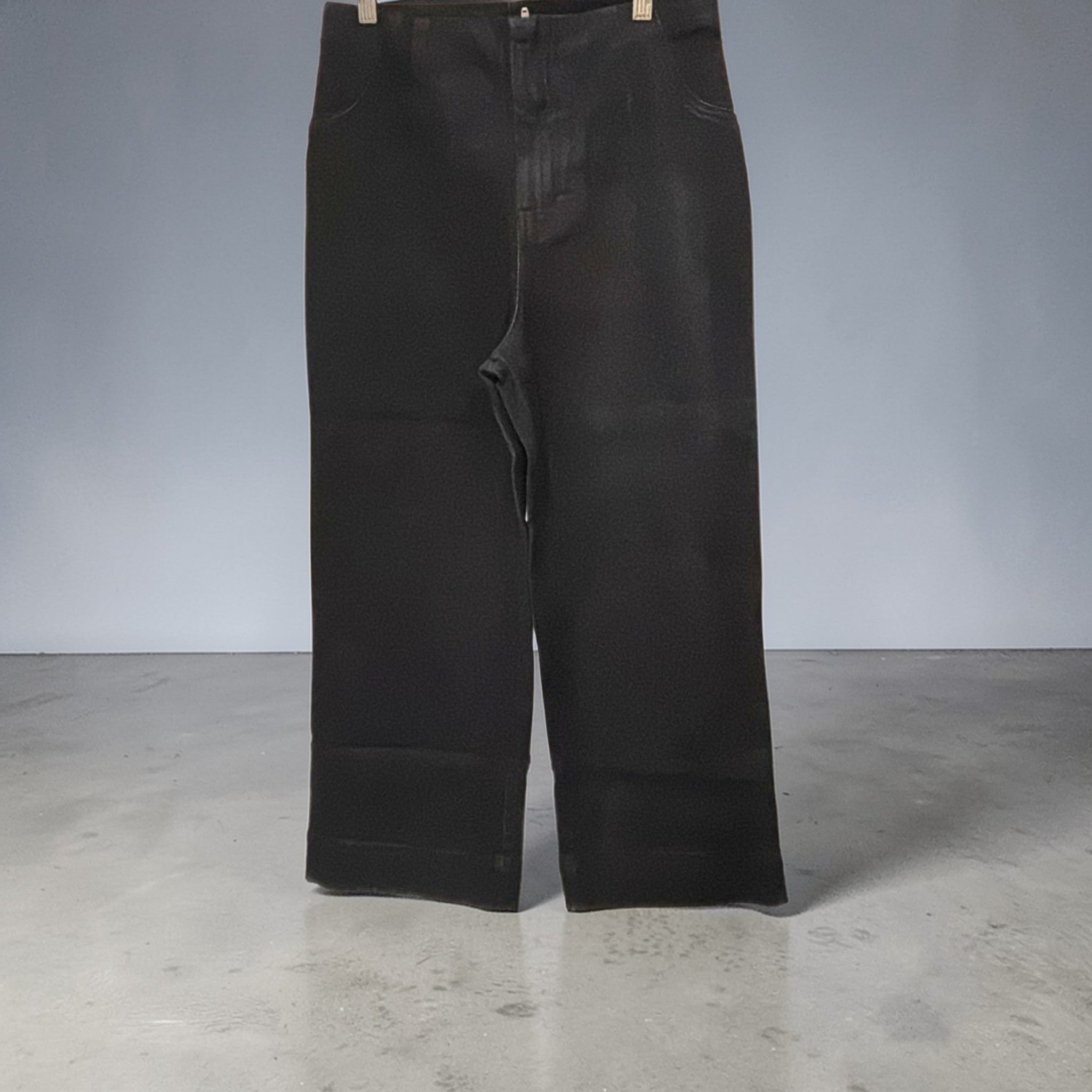 Two T's - Denim 7/8 Wide Leg Pants - Black