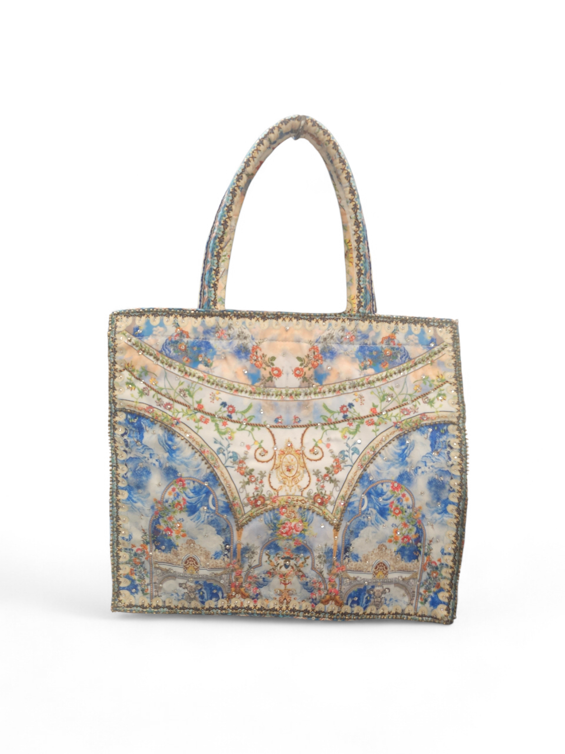 Fashion Specturm - Large Embllished Tote - Blue