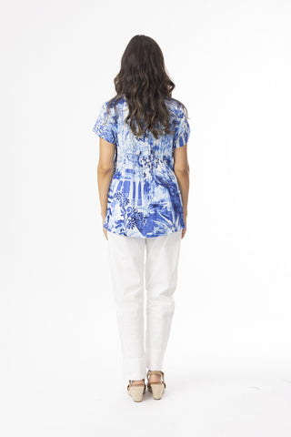 Orientique - Okayama Top Pleated - Blue