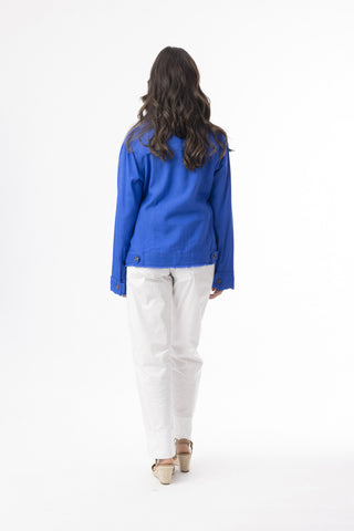 Orientique - Linen Essentials Jacket - Electric Blue