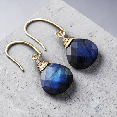 MCLuxe - Faceted Natural Stone Drop Earrings