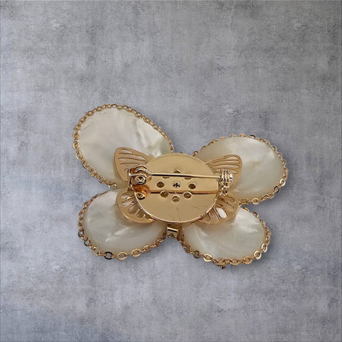 MCLuxe-Celeste Bloom- Exquisite butterfly shell brooch -X00254
