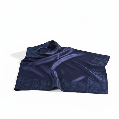 AUTN - Double Sided Paisley Border Wrap - Navy - P91322-8Nvy