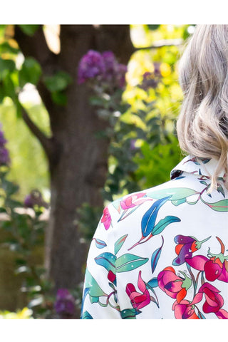 Equinox - Berry Print Semi-Fitted 3/4 sleeve shirt  - Multi Flower