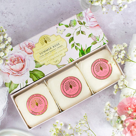 The English Soap Company - Summer Rose Gift Boxed Hand Soaps