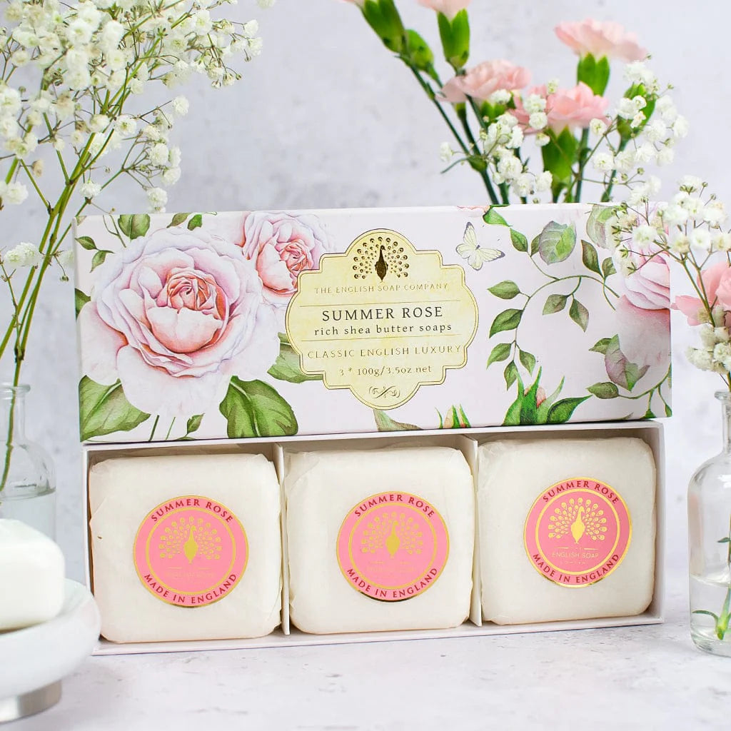 The English Soap Company - Summer Rose Gift Boxed Hand Soaps