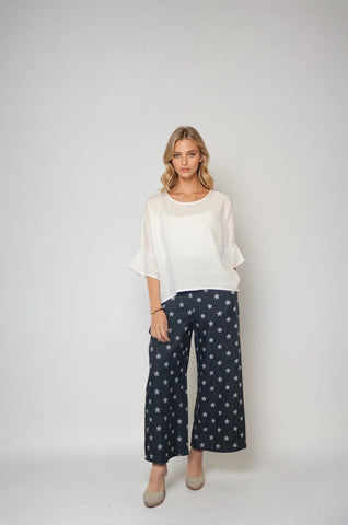 Blueberry Italia - Embroidered Pant-Navy