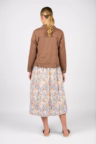 Vassalli - Linen Frayed Seam Jacket-Pecan