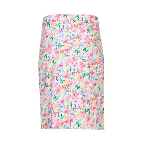 Vassalli - Printed Lightweight Back Vent Skirt-Porto