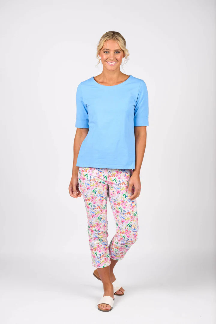 Vassalli - Boat Neck Top-Sky