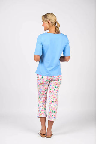 Vassalli - Boat Neck Top-Sky