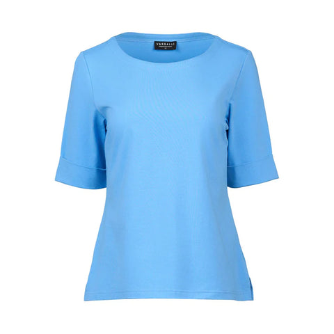 Vassalli - Boat Neck Top-Sky