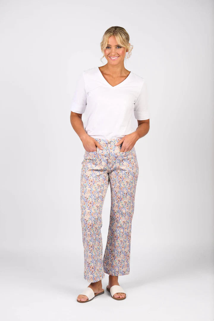 Vassalli - Straight Leg Ankle Grazer Jean Front Patch Pockets-Amalfi