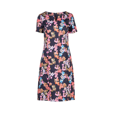 Vassalli - Printed Fitted Dress with Short Sleeve-Willa