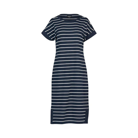 Vassalli - Drop Sleeve T-Shirt Dress-Ink Stripe