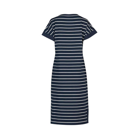 Vassalli - Drop Sleeve T-Shirt Dress-Ink Stripe
