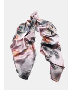 Zura - Silk Vintage Sheen Scarf - Large Waterlily