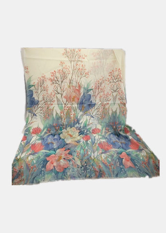 Zura - 100% Australian Merino Fine Wool Scarf-Floral