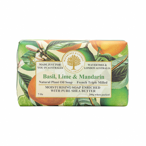 Wavertree and London - Basil Lime Mandarin Soap Bar 200g