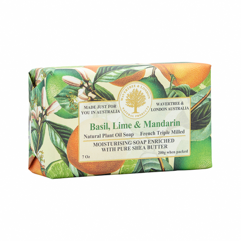 Wavertree and London - Basil Lime Mandarin Soap Bar 200g