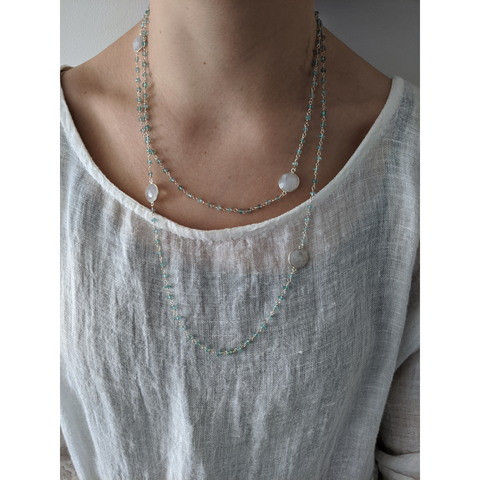 Sterling Silver Rosary Bead with Gemstones